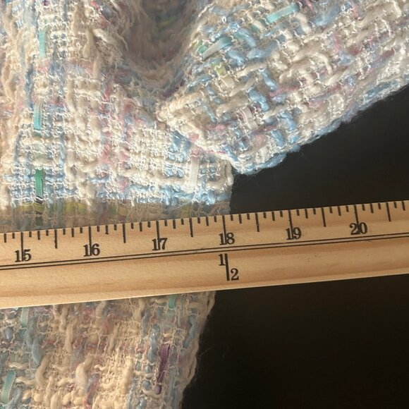 Avec Les Filles Tweed Blazer Blue Purple Bouclé Jacket SZM Chic Parisian Classic - Picture 12 of 12